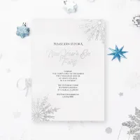 Elegant Snowflakes Winter New Year's Eve Party Foil Invitation