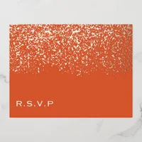 Glitter Wedding RSVP Foil Holiday Postcard