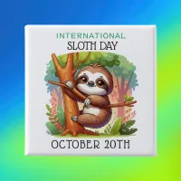 International Sloth Day | October 20th Button