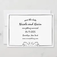 Simple Timeless Handwritten Swan Illustration Save The Date