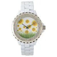 Bright and Elegant Sunflower Graphic Design Watch