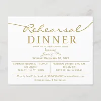 Budget Simple Gold Rehearsal Dinner Invitation