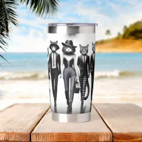 Hep Cat Runway Models Walking the Catwalk Insulated Tumbler