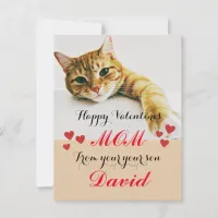 Chic Red Heart cute mom cat valentines day cards