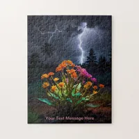 Flower Amidst the Lightning Storm Jigsaw Puzzle