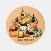 Witch Cat Jack O Lantern Halloween Magic Gifts Outdoor Rug