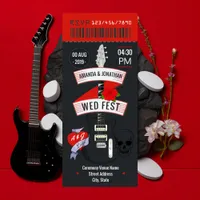 Rock n' Roll Wedding ticket custom Invitation