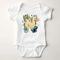 Dino Alphabet for Babies with Name Starting with N Baby Bodysuit