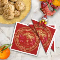 Chinese Zodiac Tiger Red/Gold ID542 Napkins