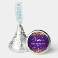 Gold Glitter Royal Purple 40th Birthday Hershey&#174;'s Kisses&#174;