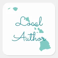 Custom Colors Hawaii Local Author Square Sticker