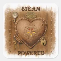 Steampunk Steam Powered Heart Sticker