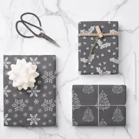 Chalkboard Rustic Black And White Christmas Wrappi Wrapping Paper Sheets