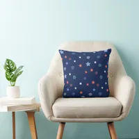 Patriotic Stars and Spirals, Personalise with Name Throw Pillow