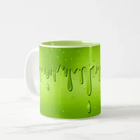 Halloween Green Slime Two-Tone Coffee Mug