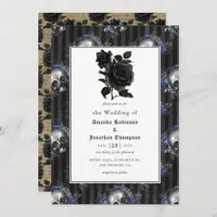 Vintage Gothic Floral Wedding Invitation