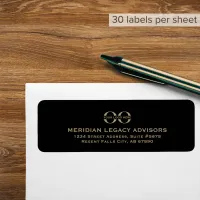 Custom Black Business Logo Return Address Label