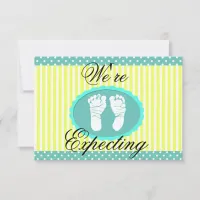 Thumbnail for Teal & Yellow "We're Expecting" Announcement