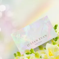 Modern Shiny Holographic Beautician Makeup Business Card