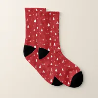 Trees and Snowflakes Christmas Socks