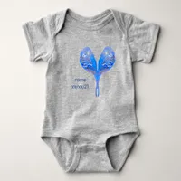 Blue budgie baby bodysuit