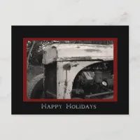 Old Farm Tractor Country Happy Holidays Holiday Postcard