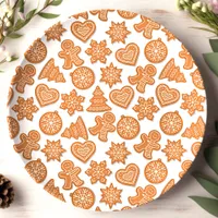 Gingerbread Man Cookies Cute Christmas Paper Plates