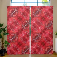 Bright Red Japanese Maple Tree tiled Blackout Curtains