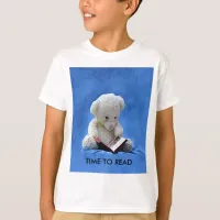 Teddy Bear Time to Read Blue Stuffed Animal, ZKOA T-Shirt