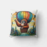 Jungle Harmony: Orangutan-Inspired  Throw Pillow