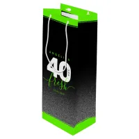 Modern Girly Bright Green 40 and Fresh Wine Gift Bag