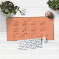 2025 Modern Terracotta Rust Orange Calendar Desk Mat