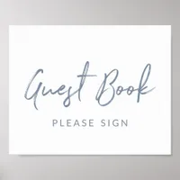 Wedding Sign "Please Sign" Typography | Dusty Blue