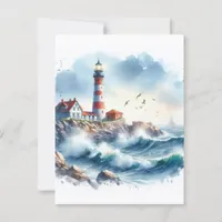 Coastal Beach Lighthouse Postcard