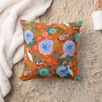 Elegant chic Tropical Bird Botanical  Throw Pillow