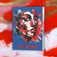 Red, black and white Abstract Face | Pocket Folder