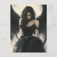 Beautiful Dark Angel Fantasy Postcard