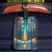 Iridescent Holiday Dream 🎄 Glowing Christmas Tree Luggage Tag