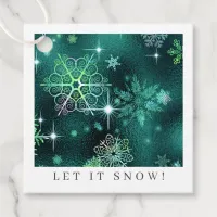 Prettiest Snowflakes Pattern Green ID846 Favor Tags