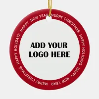 Business Logo and Information Customer  Ceramic Ornament