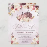 Rustic Fall in Love Pumpkins Fall Bridal Shower Invitation