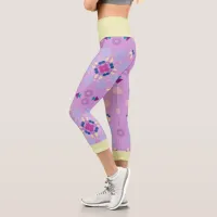 Fresh geometric pattern capri leggings