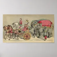 Circus Elephants and Horses Poster