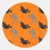 Witch and Mummy Pattern Halloween Sticker