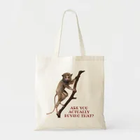 Funny Weird Monkey Lemur Is Judging You Tote Bag