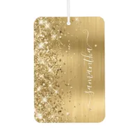 Glittery Gold Foil Girly Signature Photo Air Freshener