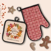 Christmas Gingerbread Citrus Spice Gingham Family Oven Mitt