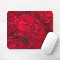 Deep red roses pattern  mouse pad