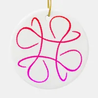 Pink Fancy Hashtag Mandala #4  Ceramic Ornament