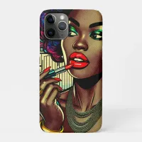 Beautiful Woman Putting on Lipstick iPhone 11 Pro Case